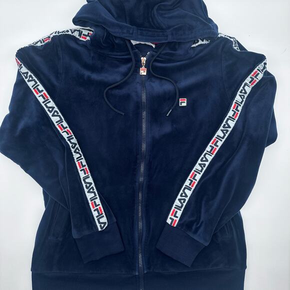 Vtg Velour FILA Track Suit Full Zip Top XL Woman Retro w/LOGO 90s comfortable - Picture 7 of 16